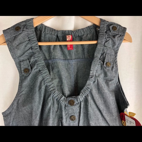 Apple Bottoms Grey Cotton jean Cute romper size XL - Picture 5 of 8